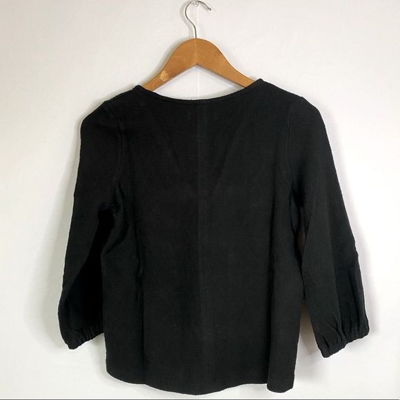 NWT MADEWELL Texture & Thread Full Knit Black Sleeve Top - Picture 8 of 15